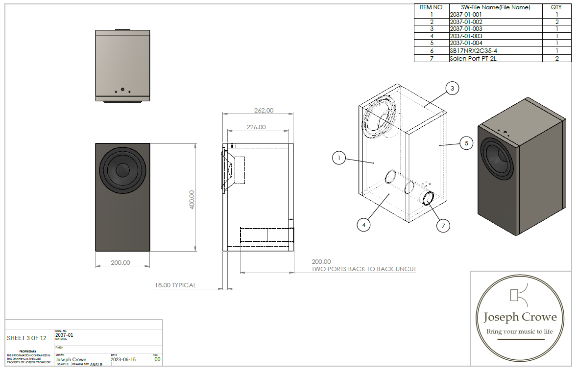 Speaker System No.2037 - 6.5" 2-way