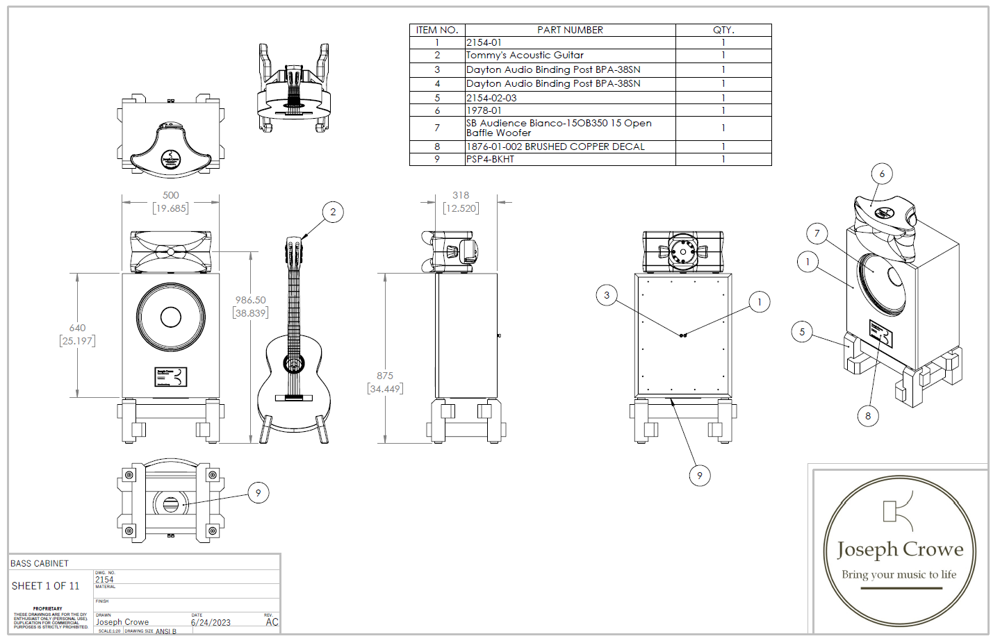 Speaker System No.2154 15" 2-way