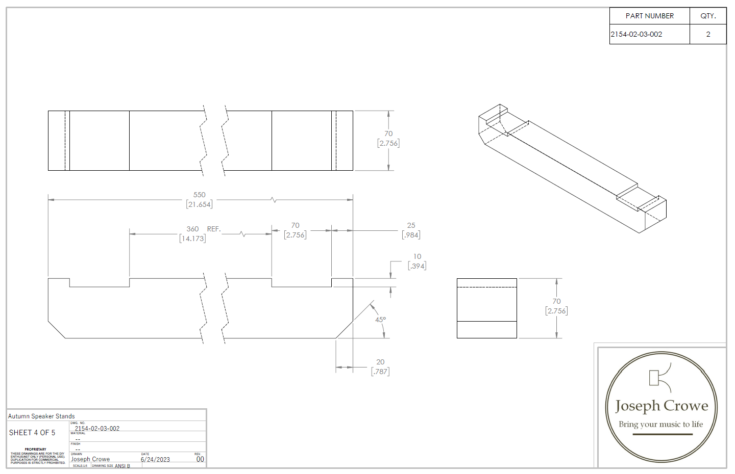 Speaker System No.2154 15" 2-way