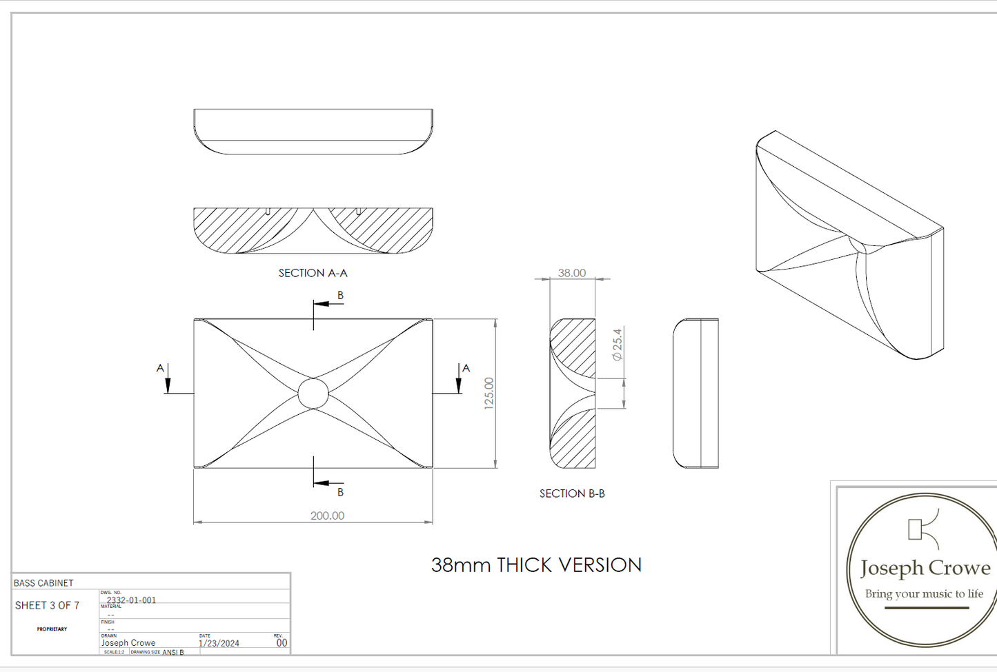 Horn Lens No.2332 for 1" Compression Driver
