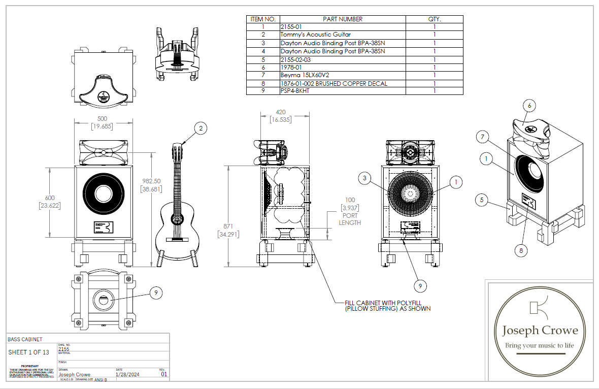 Speaker Plan No.2155 --- 15" 2-way