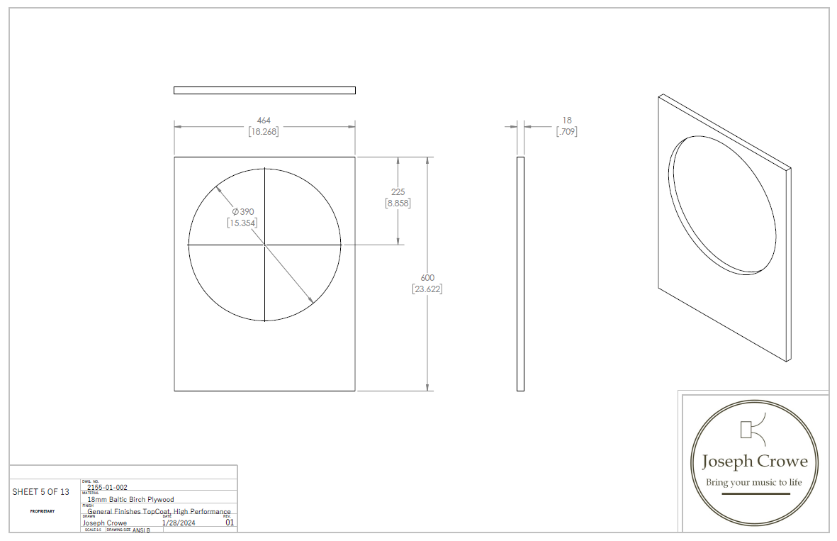 Speaker Plan No.2155 --- 15" 2-way