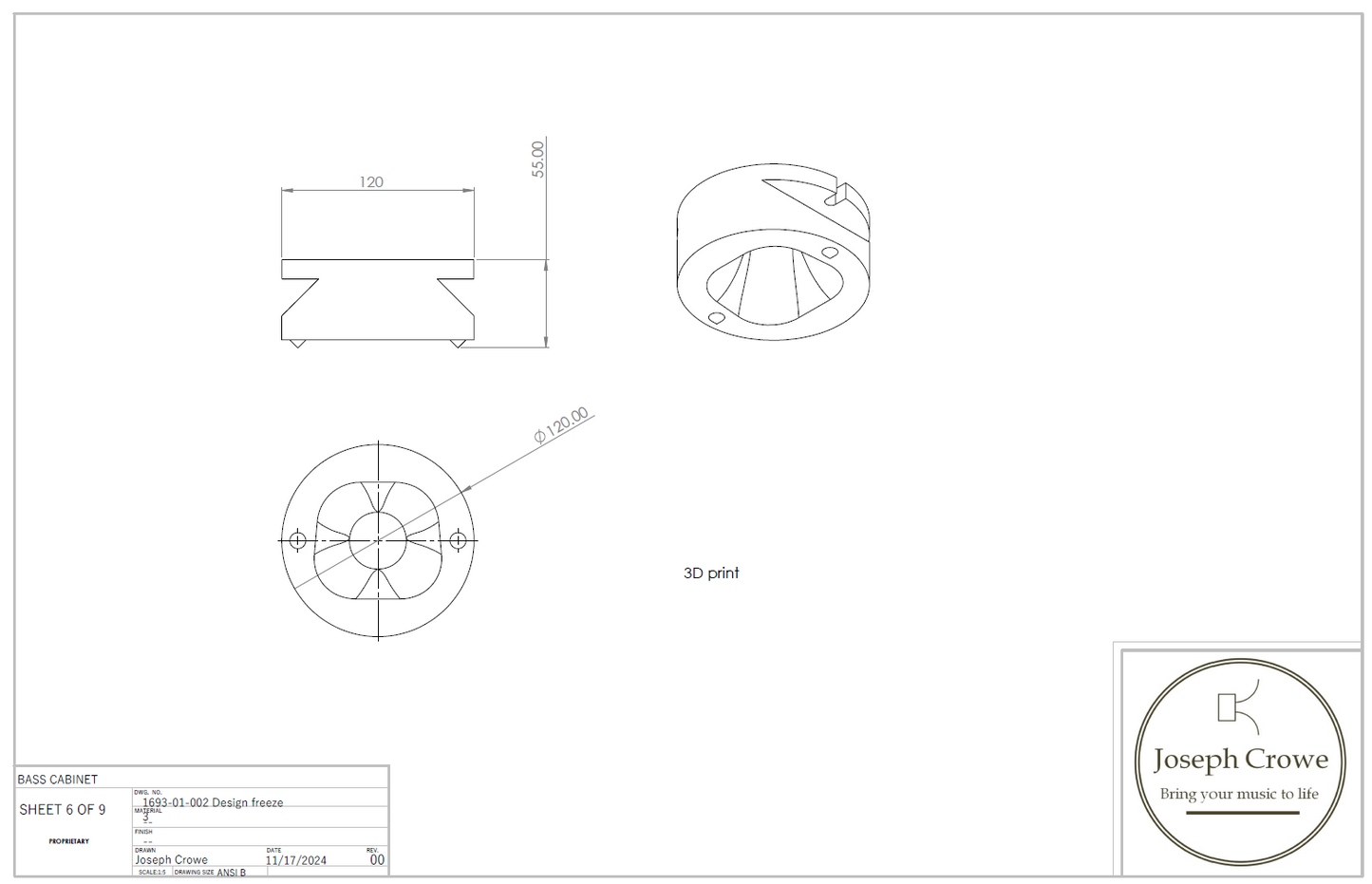 Open Baffle Speaker No.2812 DIY Plan Set (Based on 1695)