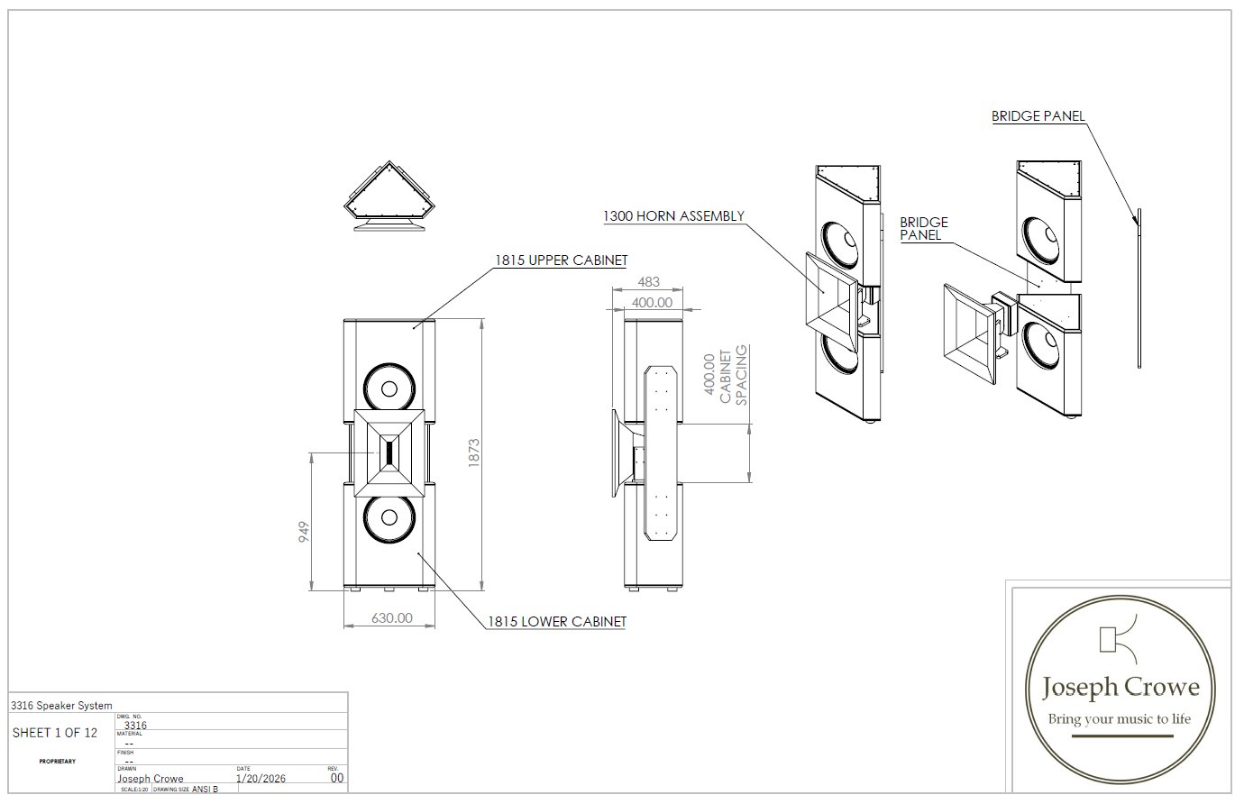 Speaker System No.3316 DIY Plan Set