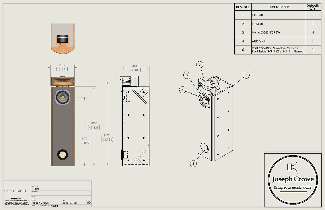 Cabinet Plans for AER Mark One Fullrange Driver