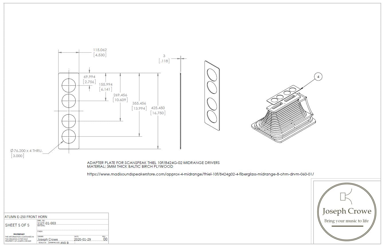 E-250 Front Horn 3D CAD Files + Drawings