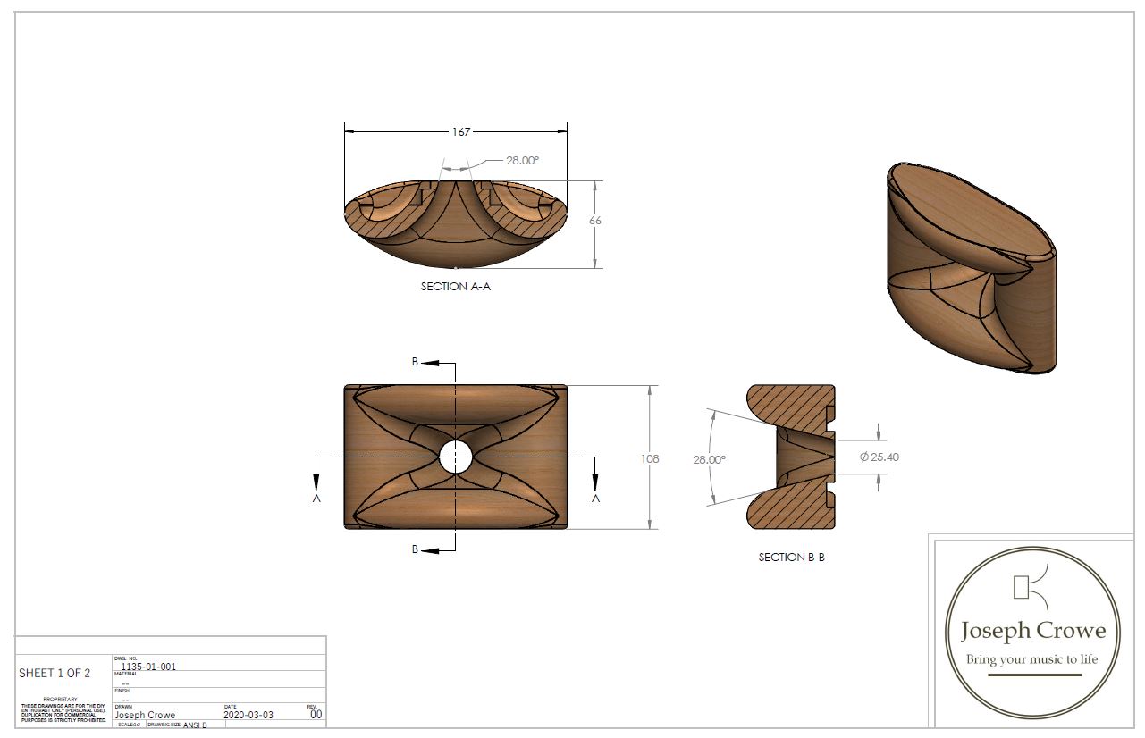ES-2000 Biradial Wood Horn 3D CAD Model