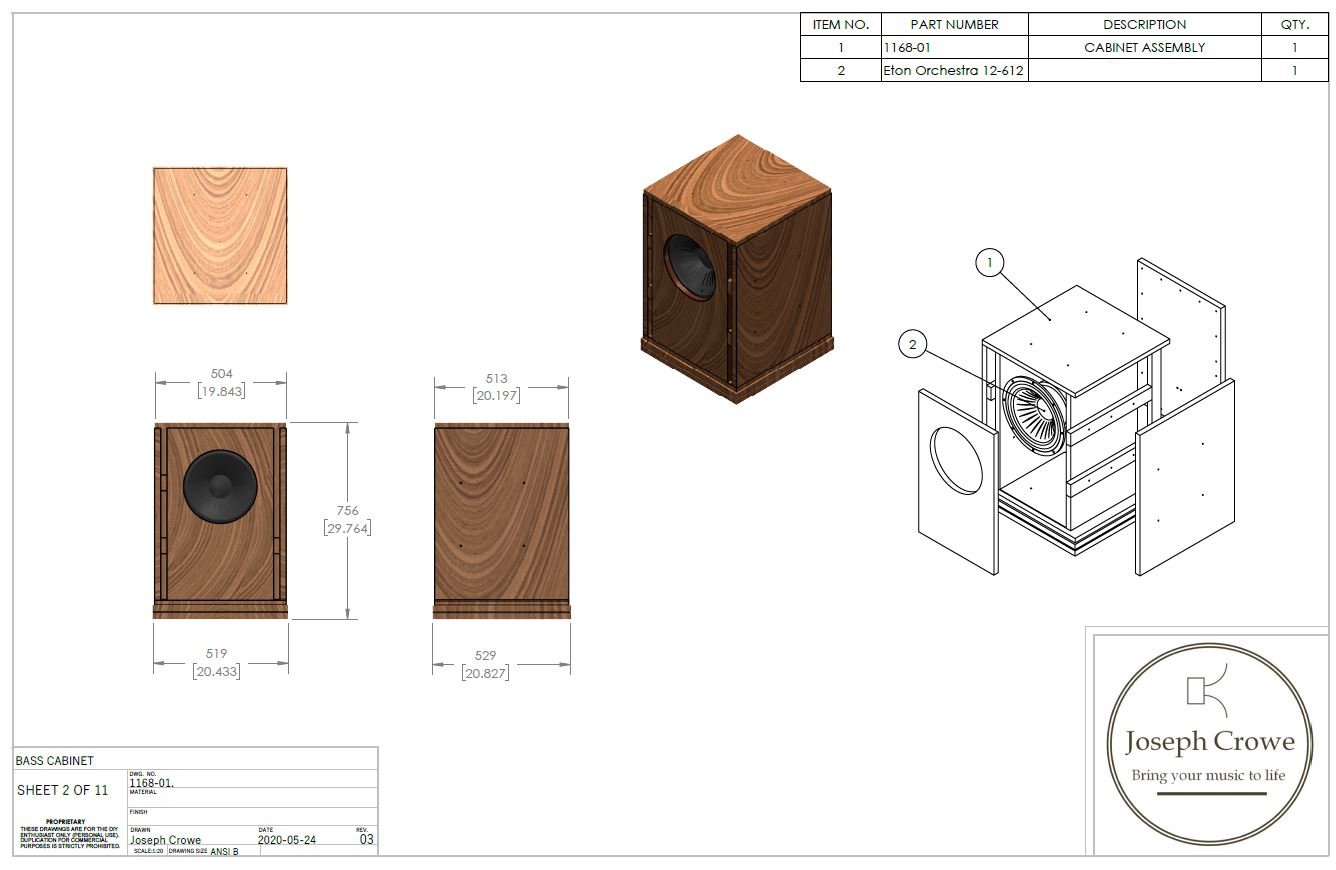 Bass Cabinet Plans No.1168