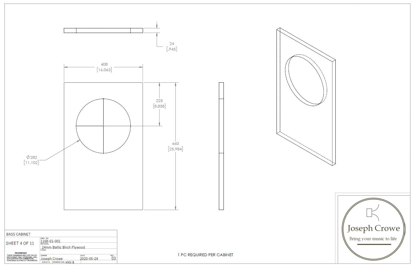 Bass Cabinet Plans No.1168