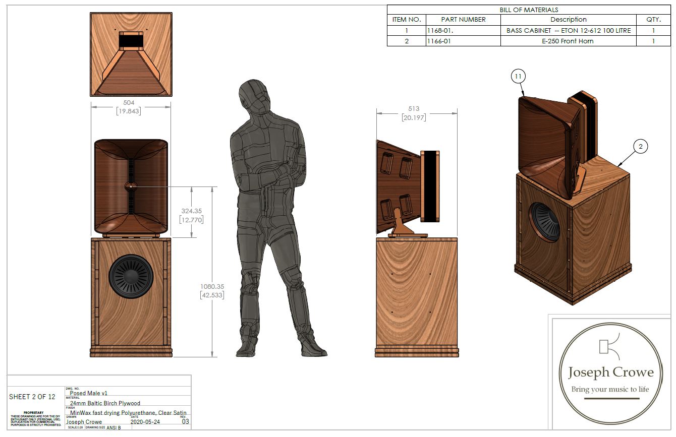 Bass Cabinet Plans No.1168