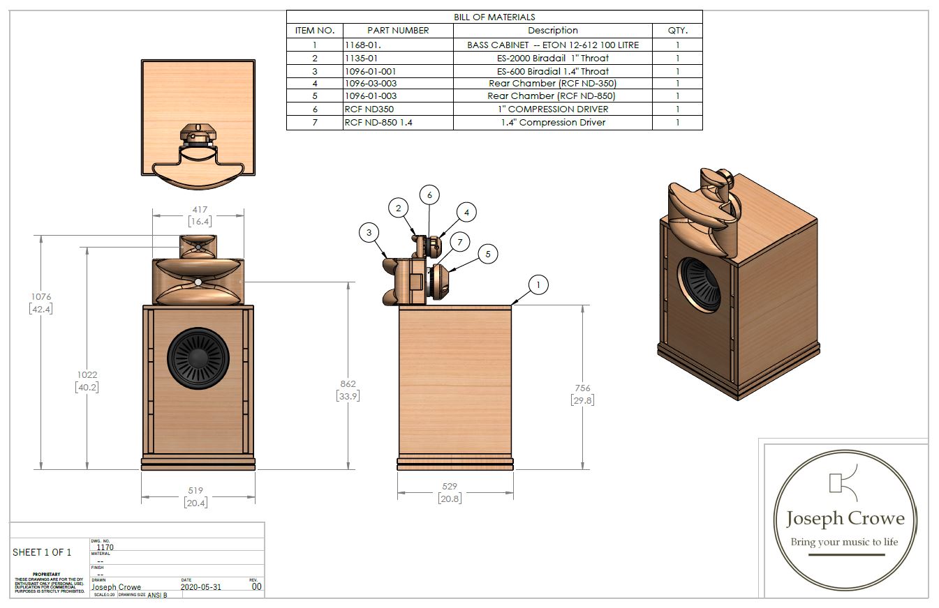 Bass Cabinet Plans No.1168