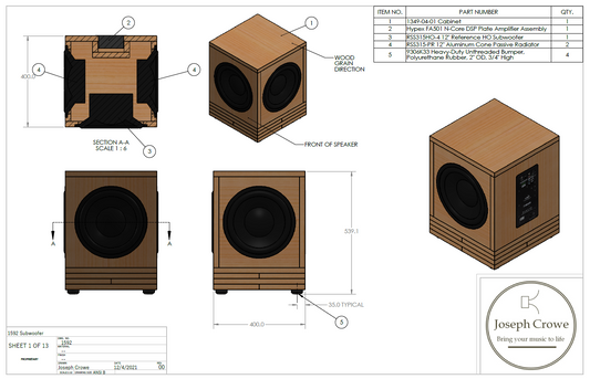 Subwoofer No. 1592 Plans