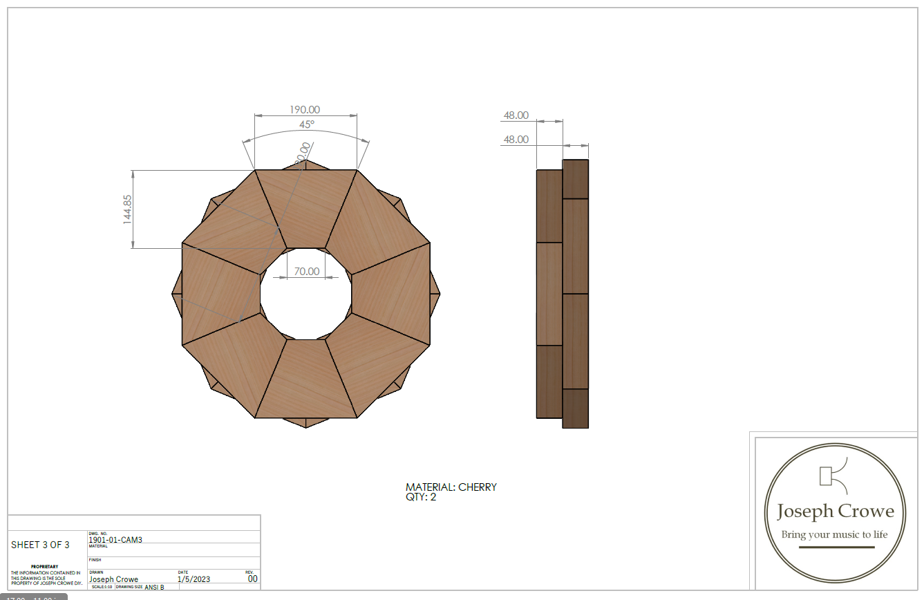 Circular Baffle No.1901 for Tang Band W8-1772 Fullrange Driver