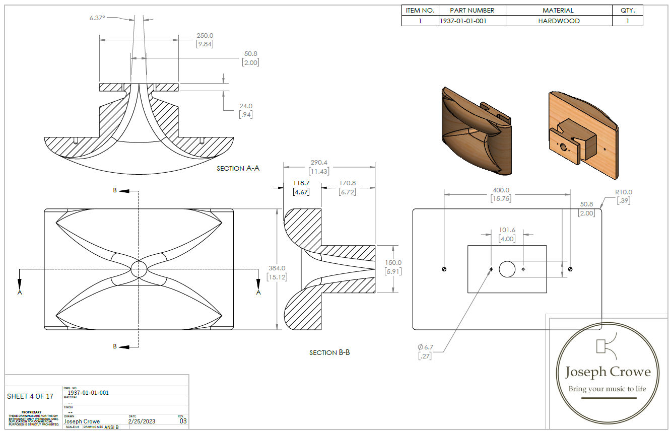 Speaker Plan No.1937 --- 15" 2-way