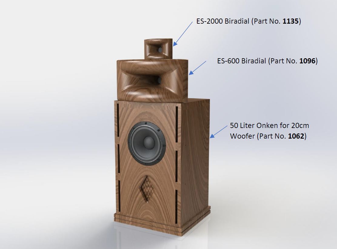 ES-2000 Biradial Wood Horn 3D CAD Model