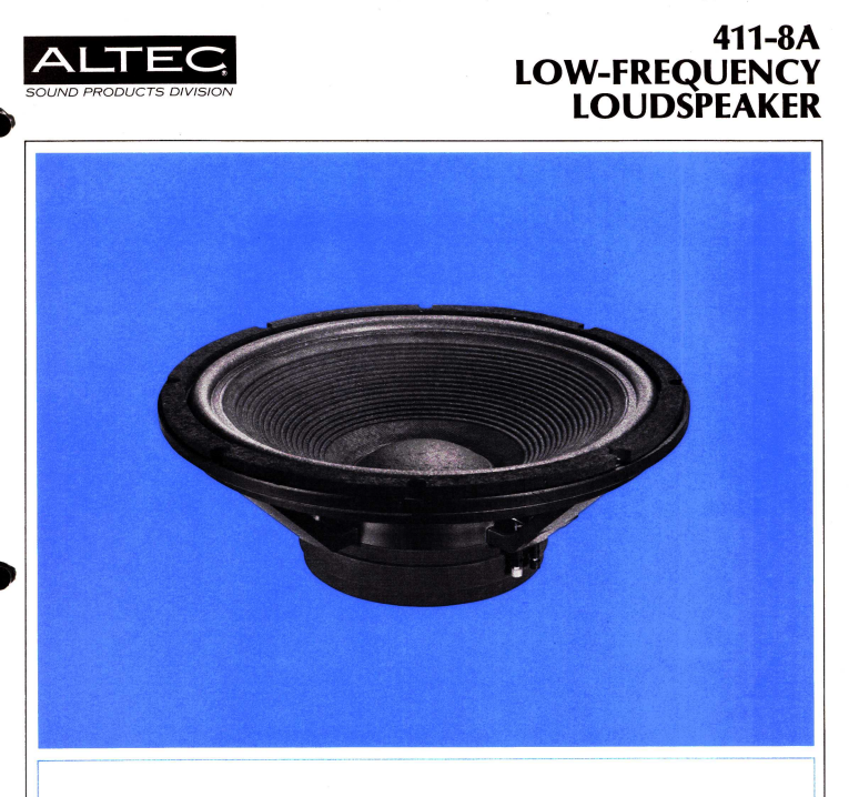 Bass Cabinet Plans No. 1963 -- 15" Altec 411A Woofer