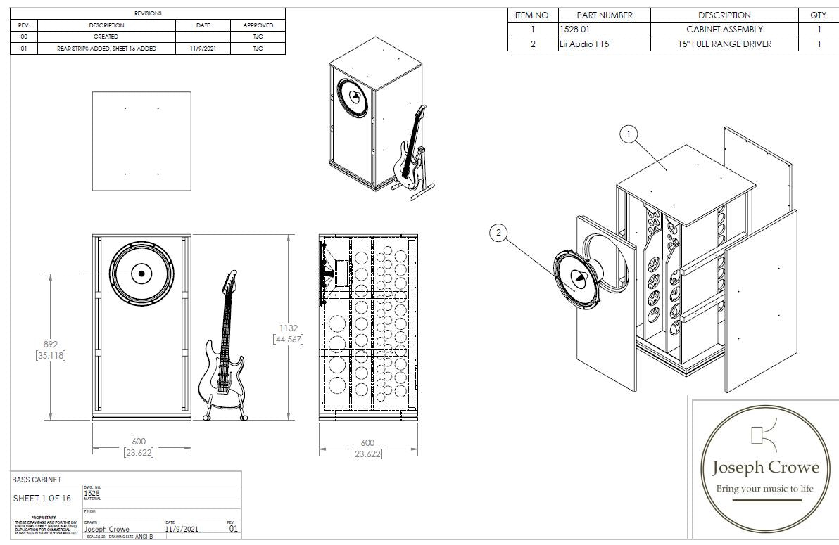 Cabinet Plans No.1528 for Lii Audio F15