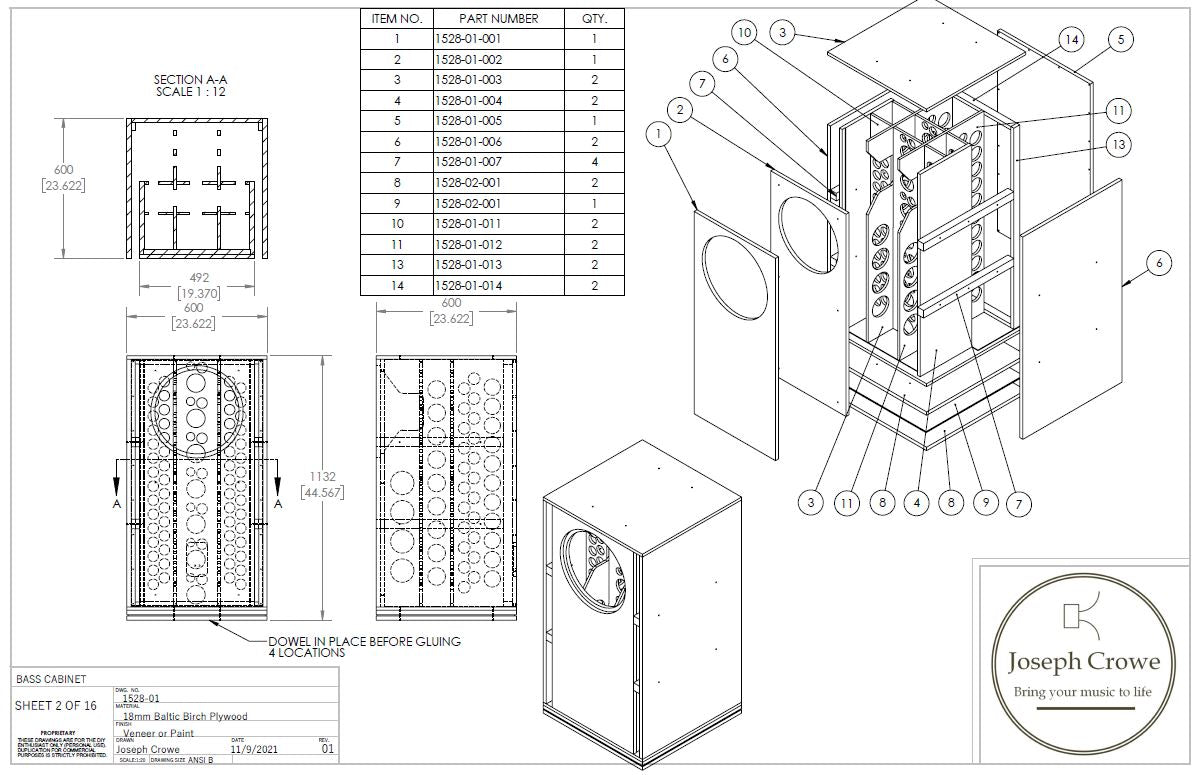 Cabinet Plans No.1528 for Lii Audio F15