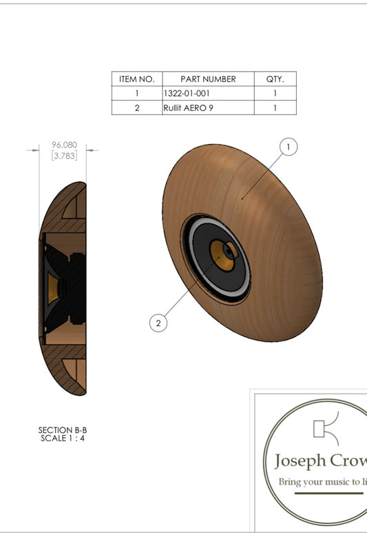 Circular Baffle for Rullit Aero Nine Fullrange Driver