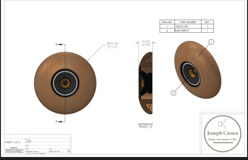 Circular Baffle for Rullit Aero Nine Fullrange Driver