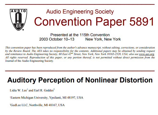 Convention Paper 5891 Highlight