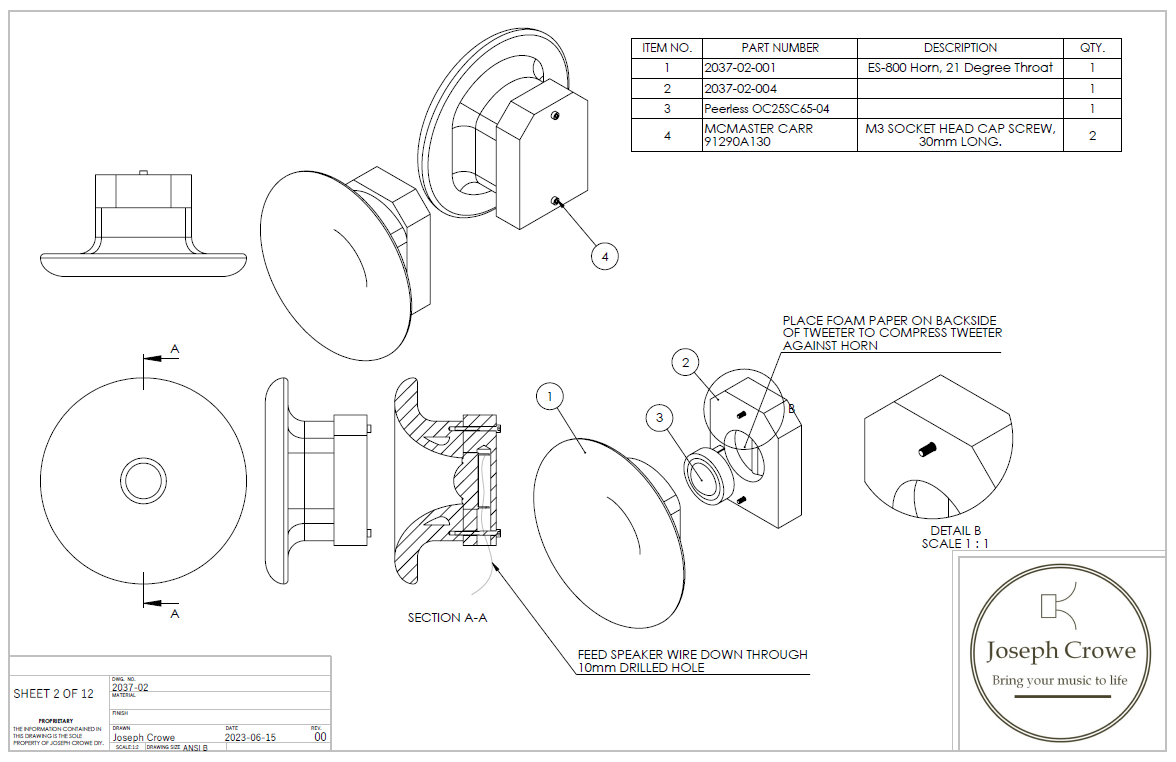 Speaker System No.2037 - 6.5" 2-way