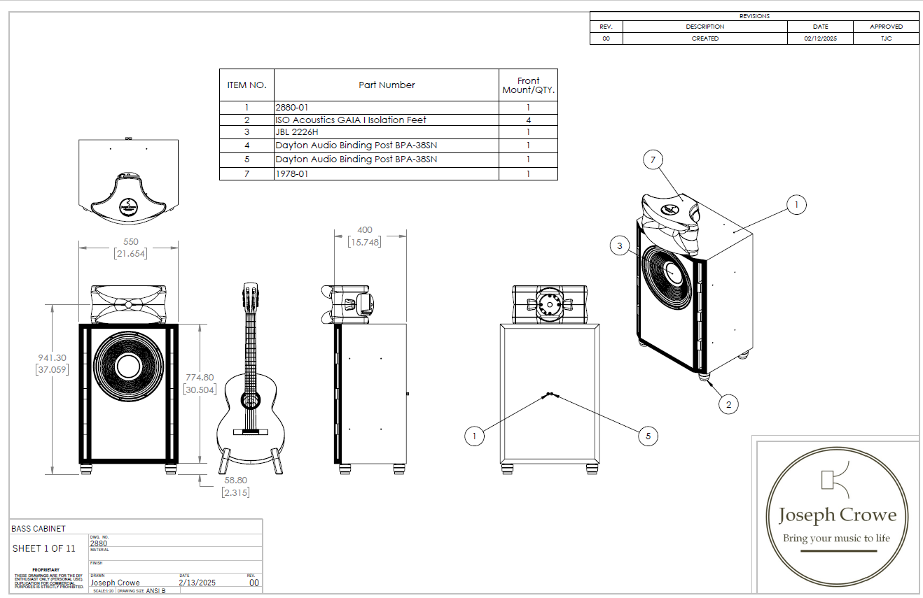 Bass Cabinet No.2880 for JBL 2226H/J