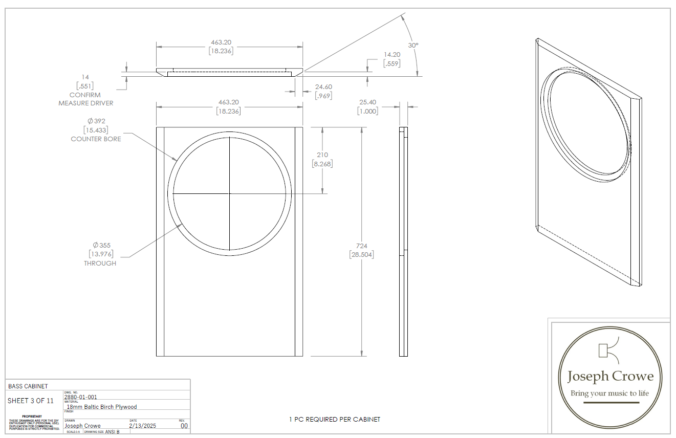 Bass Cabinet No.2880 for JBL 2226H/J