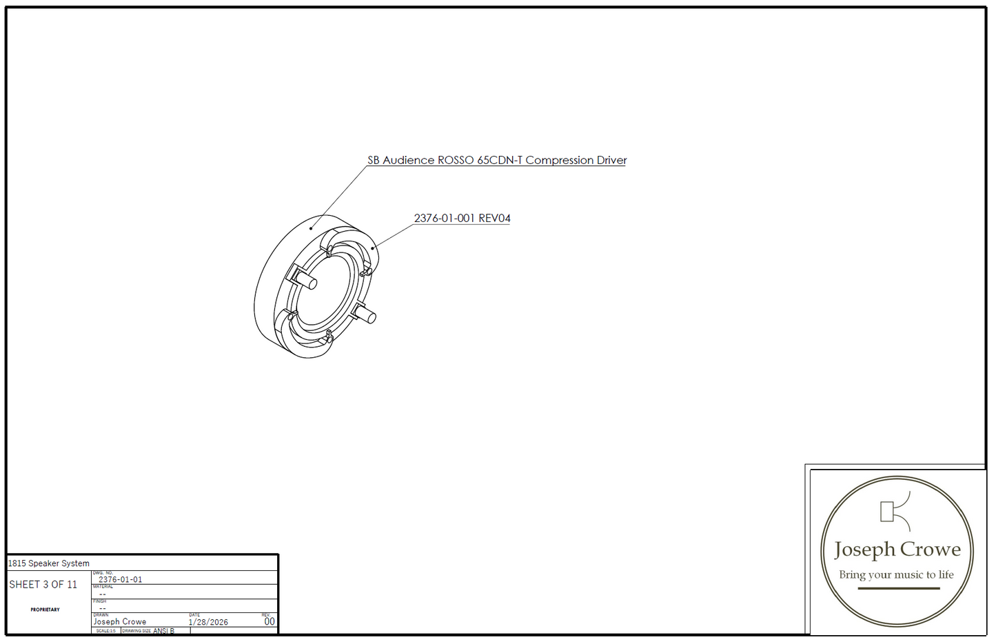 DIY Plans for Speaker No. 1815  --- Large DIY 15" 2-way Monitor using SB Audience Products
