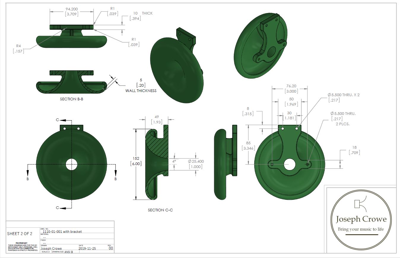 15cm Diameter ES Horn 3D CAD Model