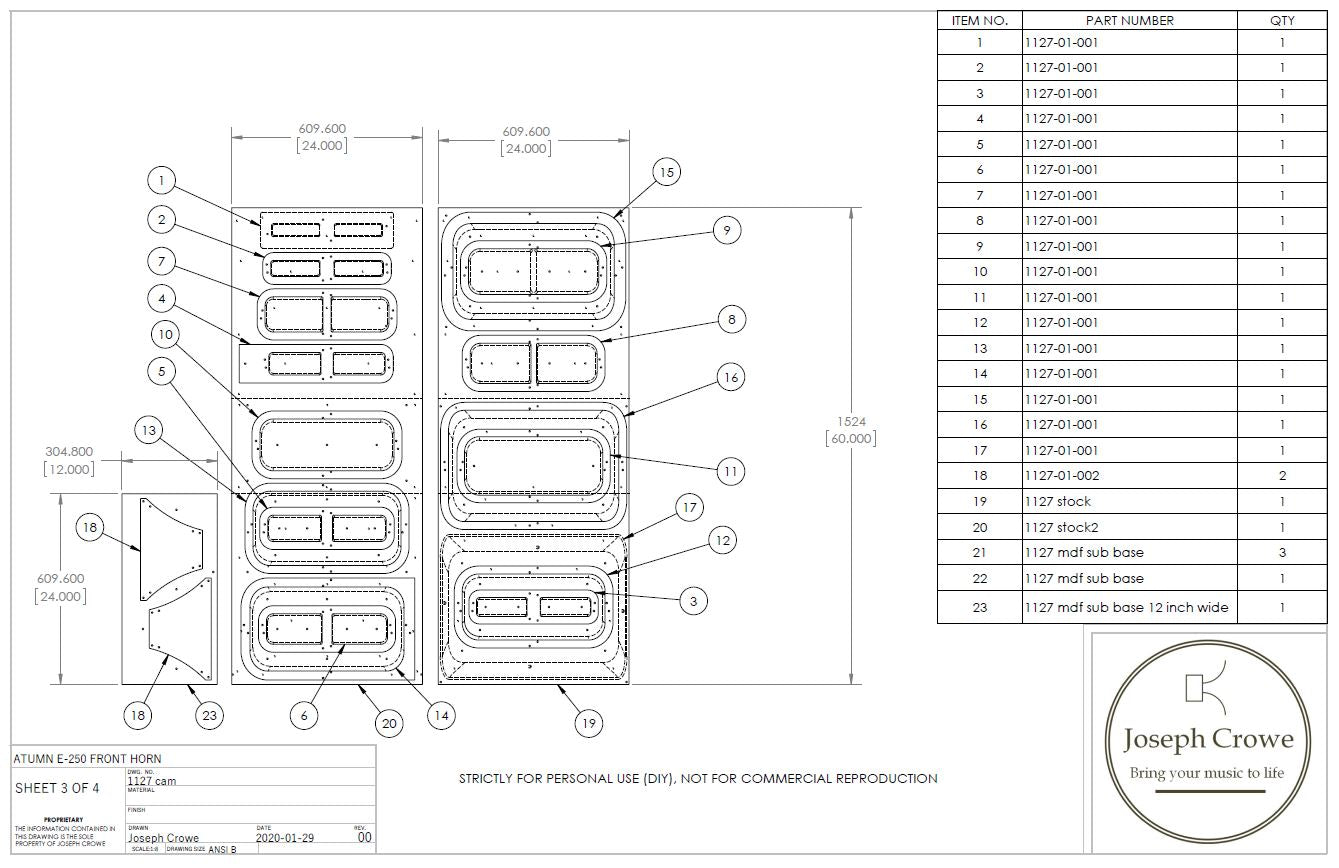 E-250 Front Horn 3D CAD Files + Drawings