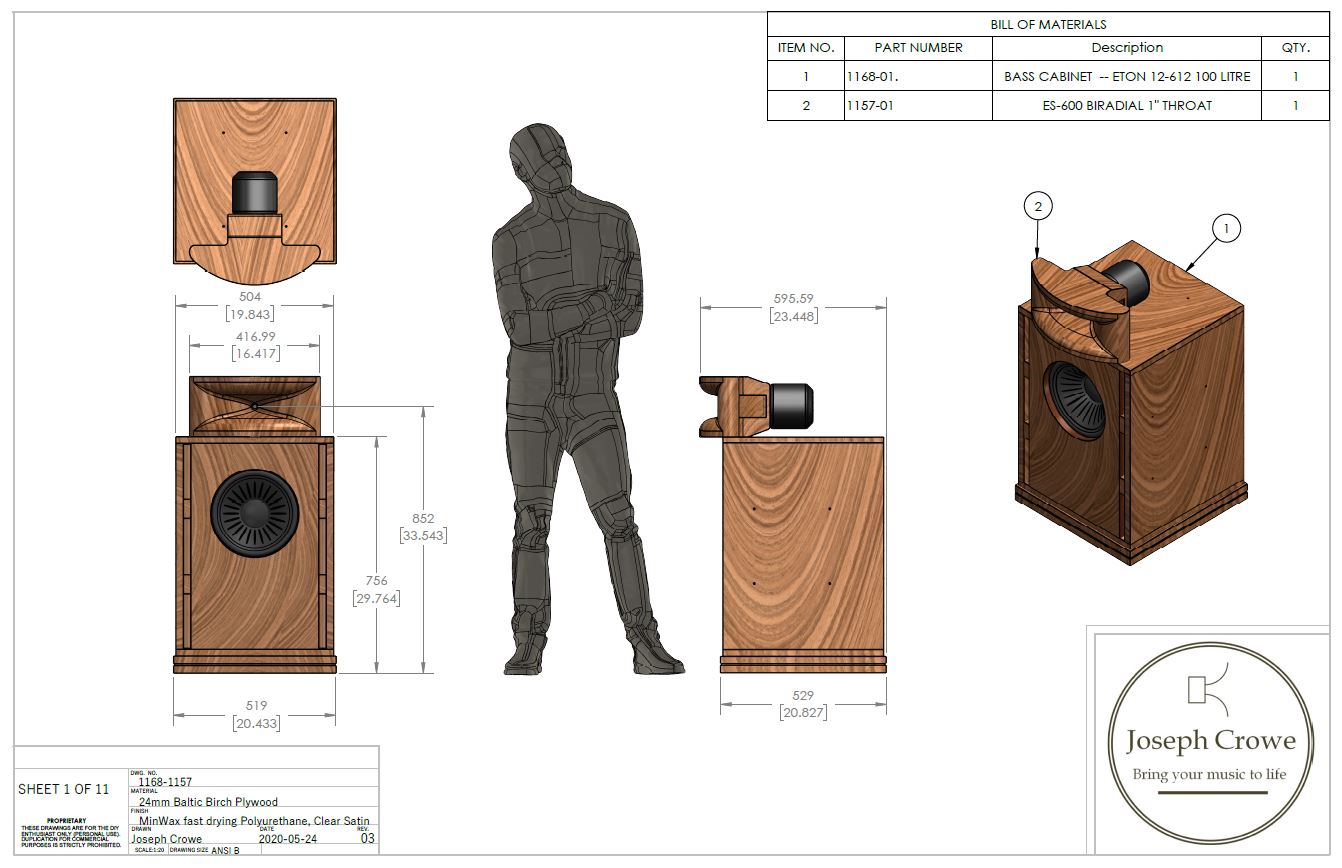 Bass Cabinet Plans No.1168