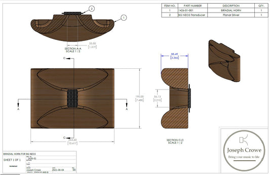 ES-1600 Biradial Horn No. 1426 for BG NEO3 --- 3D CAD Files