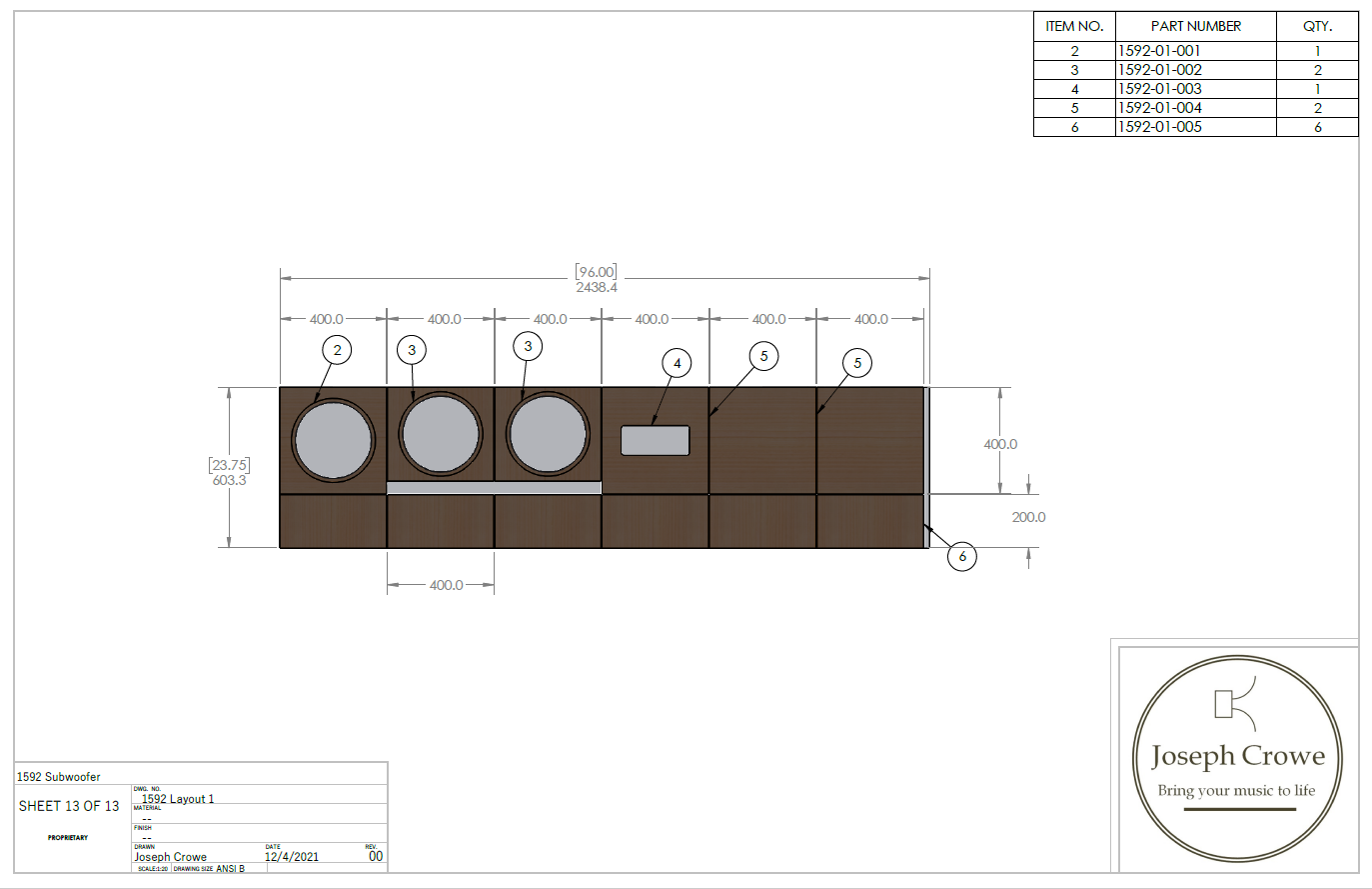 Subwoofer No. 1592 Plans