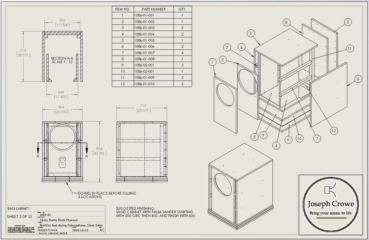 Speaker 1086 200 liter Onken Bass Speaker Plans
