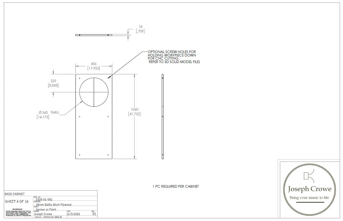 Cabinet Plans No.1528 for Lii Audio F15